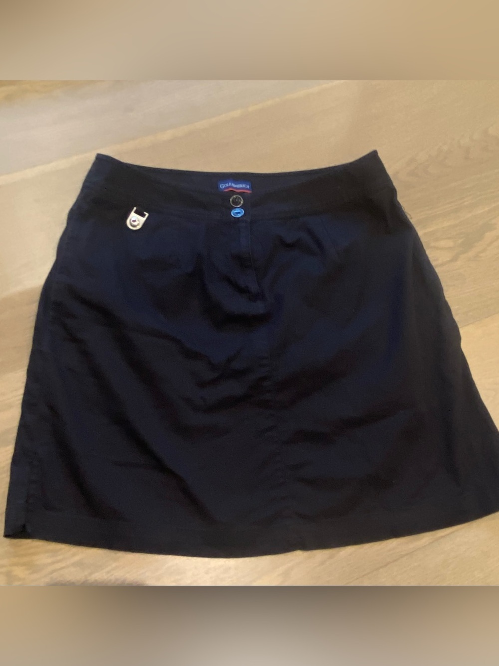 Black Mini Skort with Button Accents 100% cotton